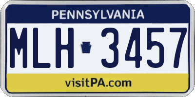 PA license plate MLH3457