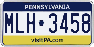 PA license plate MLH3458