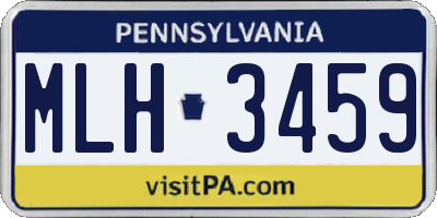 PA license plate MLH3459