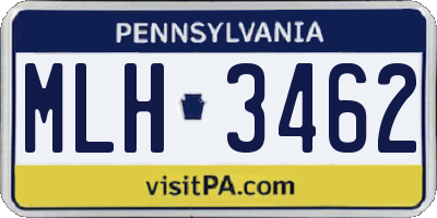 PA license plate MLH3462