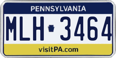 PA license plate MLH3464