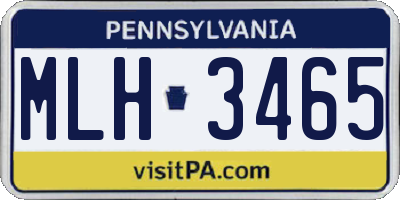 PA license plate MLH3465