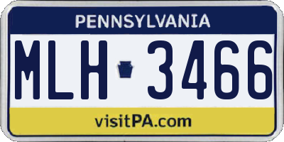 PA license plate MLH3466