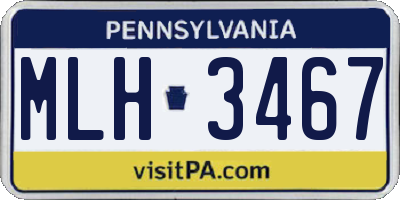 PA license plate MLH3467