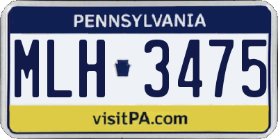 PA license plate MLH3475