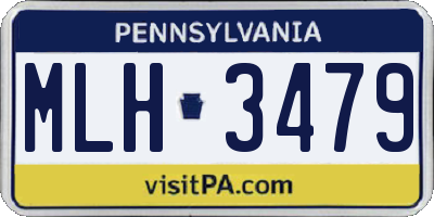 PA license plate MLH3479