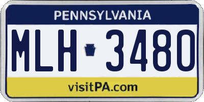 PA license plate MLH3480