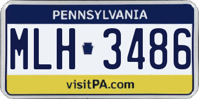 PA license plate MLH3486