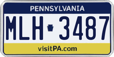 PA license plate MLH3487