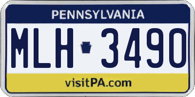 PA license plate MLH3490