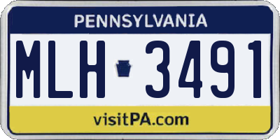 PA license plate MLH3491