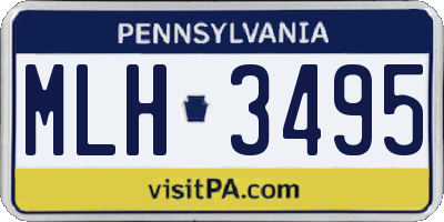 PA license plate MLH3495