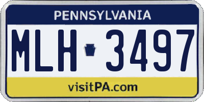 PA license plate MLH3497