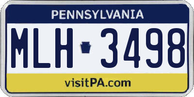 PA license plate MLH3498