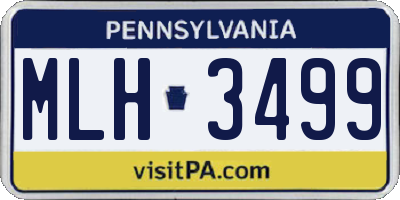 PA license plate MLH3499