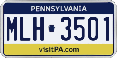PA license plate MLH3501
