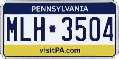 PA license plate MLH3504