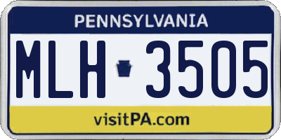 PA license plate MLH3505