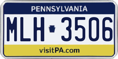 PA license plate MLH3506