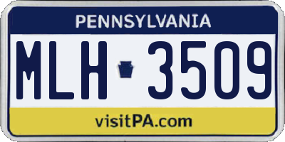 PA license plate MLH3509