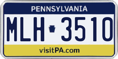PA license plate MLH3510