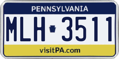 PA license plate MLH3511