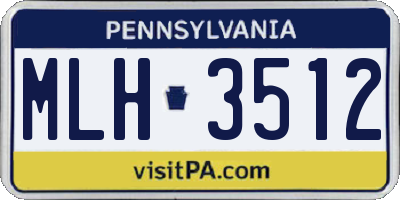 PA license plate MLH3512
