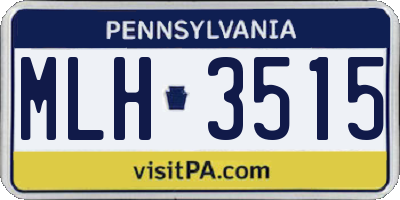 PA license plate MLH3515