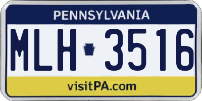 PA license plate MLH3516