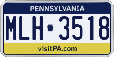 PA license plate MLH3518