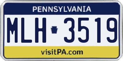 PA license plate MLH3519