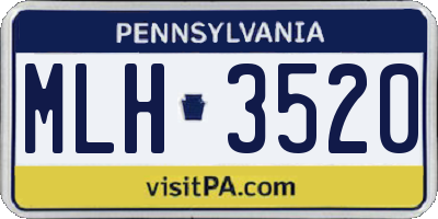 PA license plate MLH3520