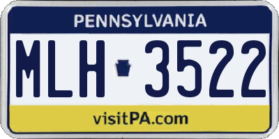 PA license plate MLH3522