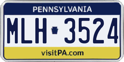 PA license plate MLH3524