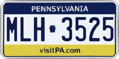PA license plate MLH3525