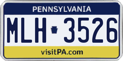 PA license plate MLH3526