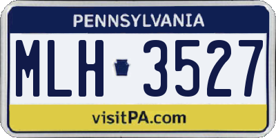 PA license plate MLH3527
