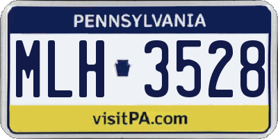 PA license plate MLH3528