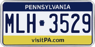 PA license plate MLH3529