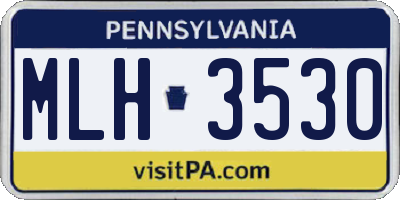 PA license plate MLH3530