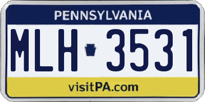 PA license plate MLH3531