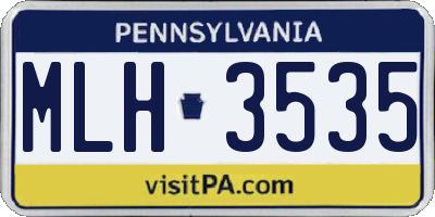 PA license plate MLH3535