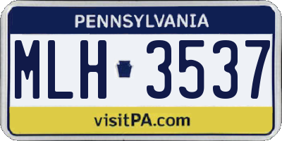 PA license plate MLH3537