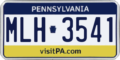 PA license plate MLH3541