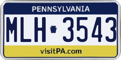 PA license plate MLH3543