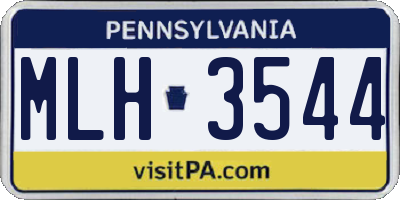 PA license plate MLH3544