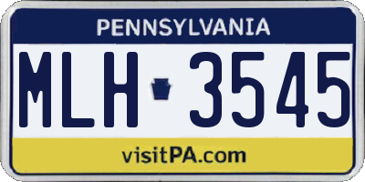 PA license plate MLH3545
