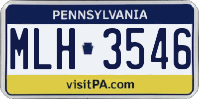 PA license plate MLH3546
