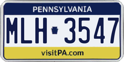PA license plate MLH3547