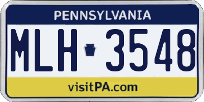 PA license plate MLH3548